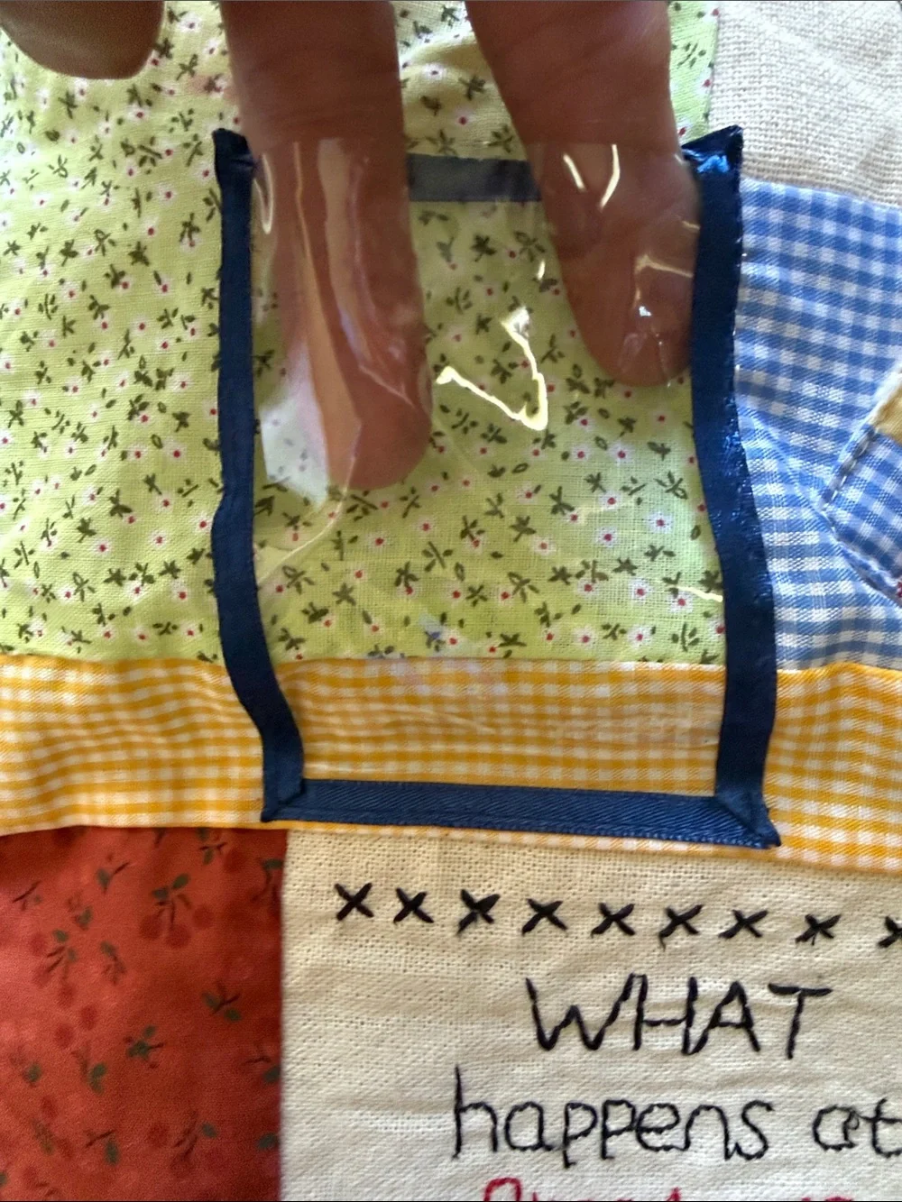Grandma's Patchwork Hanging Quilt - Multi-Color Comfort picture insures